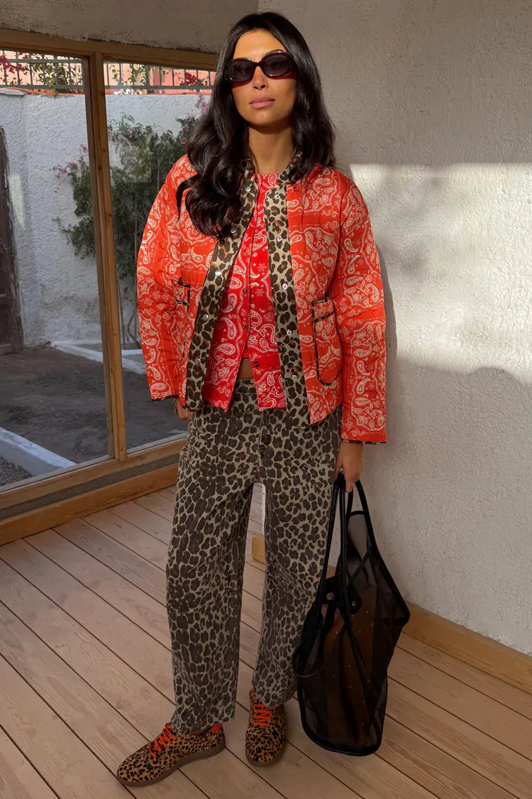 RED BANDANA REVERSIBLE JACKET - NEVER FULLY DRESSED