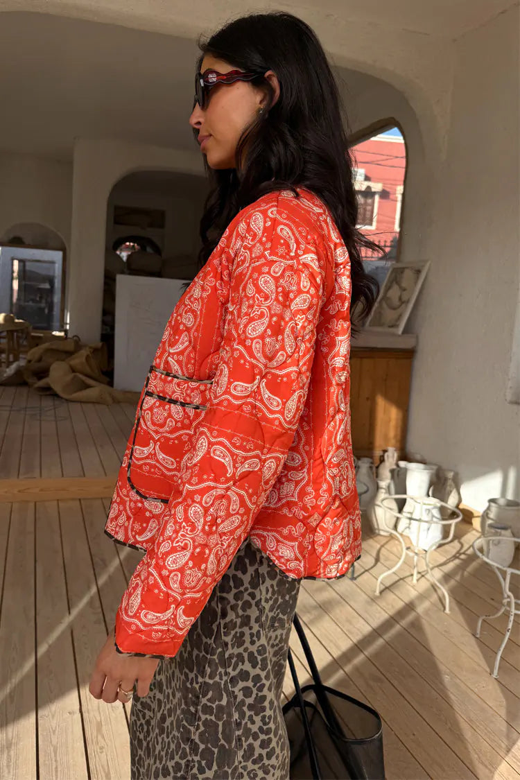RED BANDANA REVERSIBLE JACKET - NEVER FULLY DRESSED