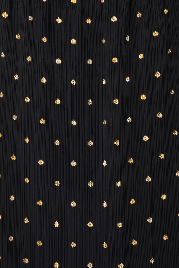 TILLY PLISSE DRESS WITH GOLD FLECK (BLACK) - NEVER FULLY DRESSED