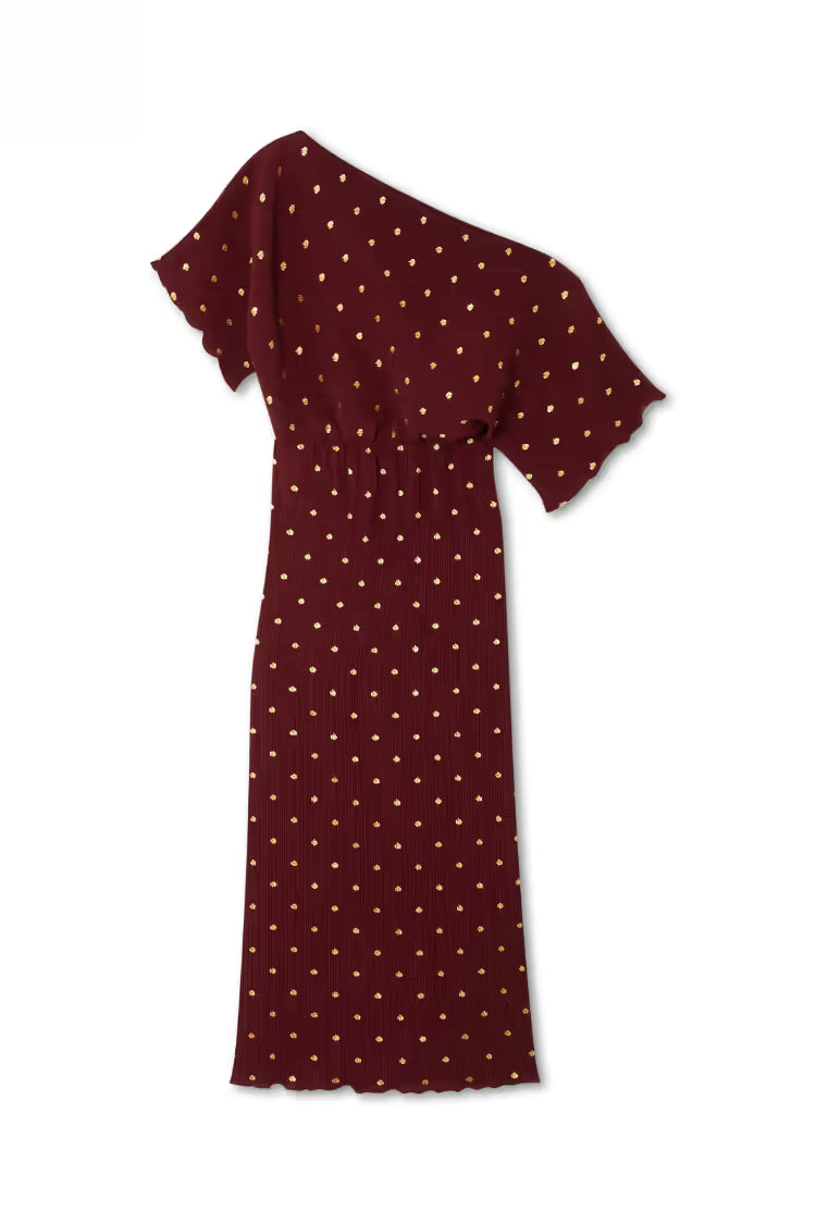 BURGUNDY TILLY DRESS - NEVER FULLY DRESSED