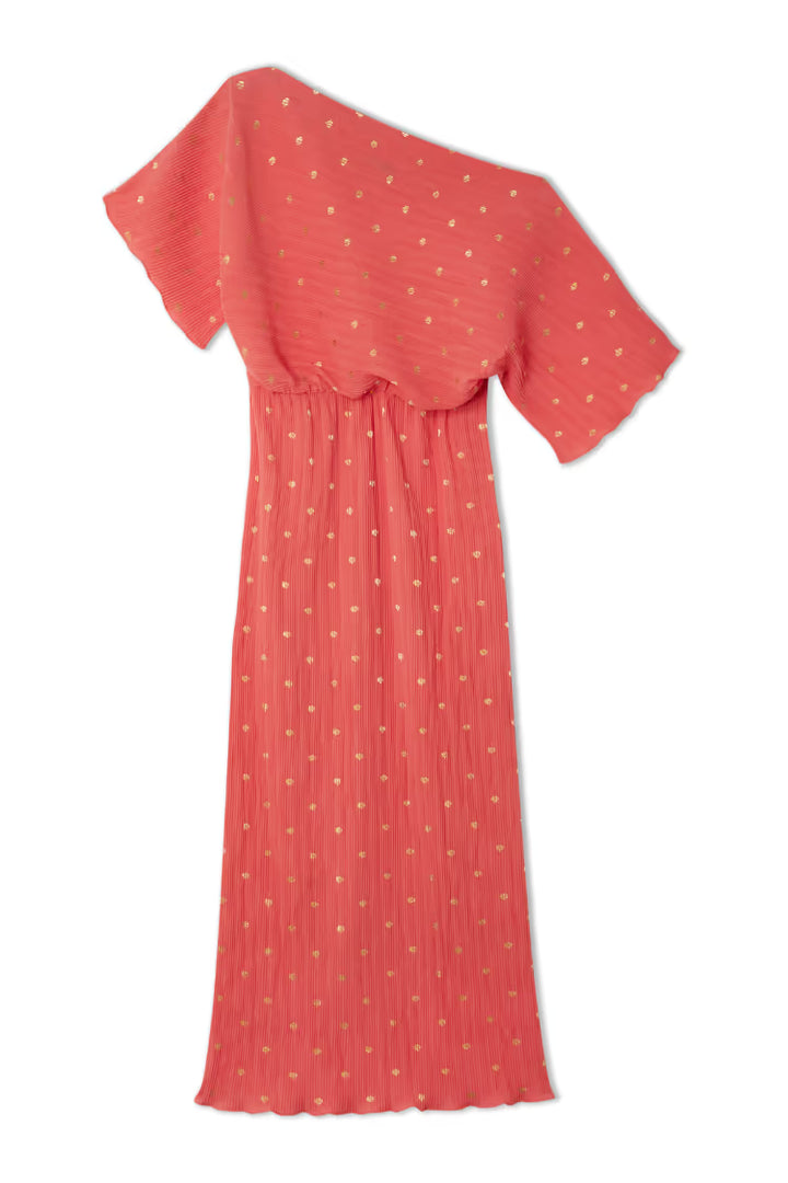 PLISSE TILLY DRESS (CORAL) - NEVER FULLY DRESSED