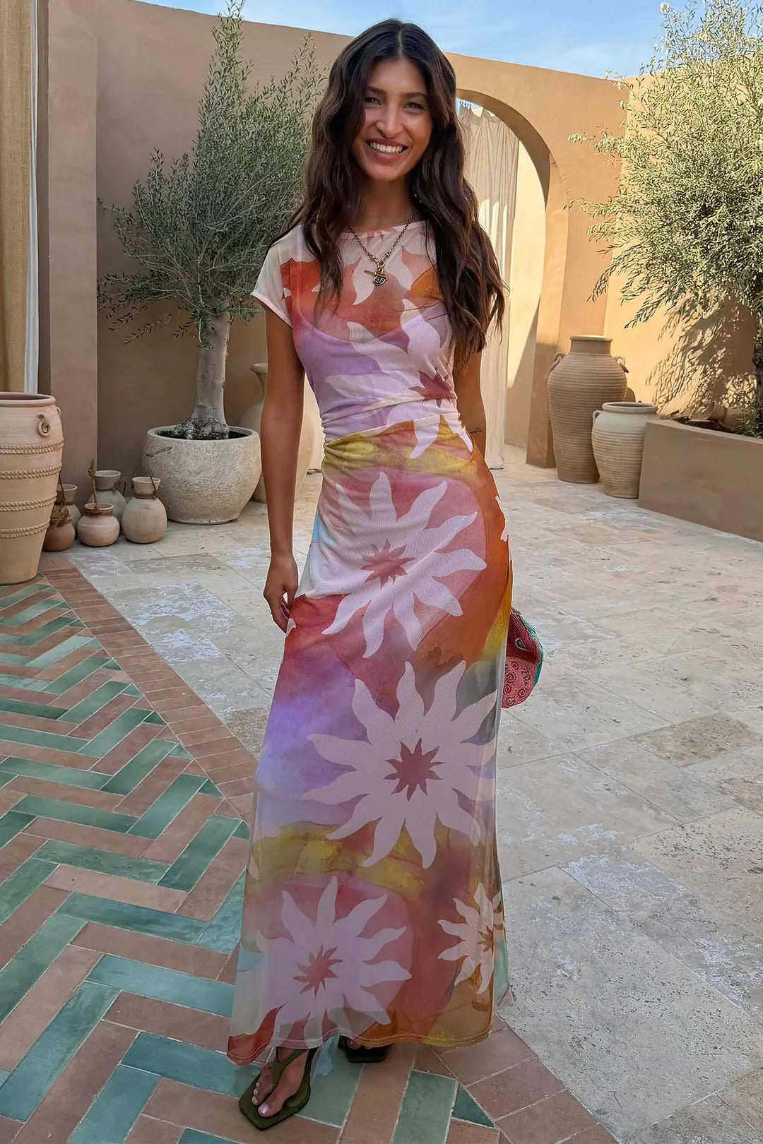 SOLEIL LUNA MESH DRESS (ABSTRACT) - NEVER FULLY DRESSED