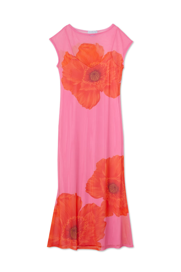 PINK POPPY SLEEVELESS MESH DRESS - NEVER FULLY DRESSED