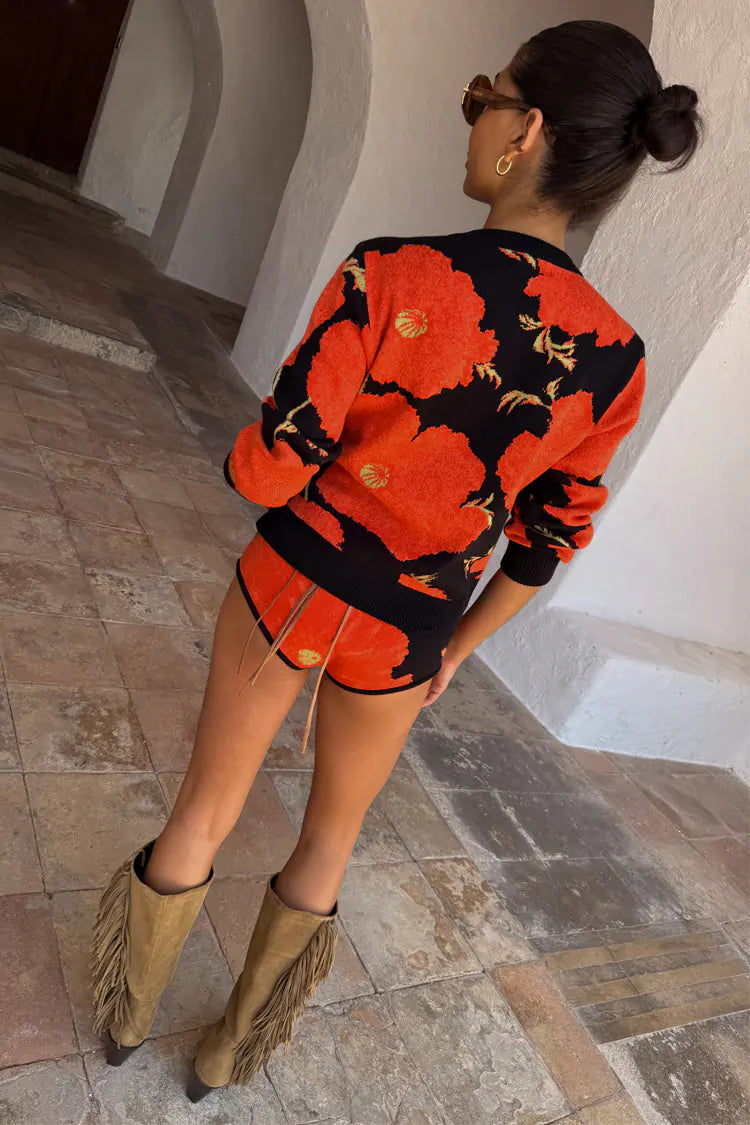 BLACK POPPY CARDIGAN - NEVER FULLY DRESSED
