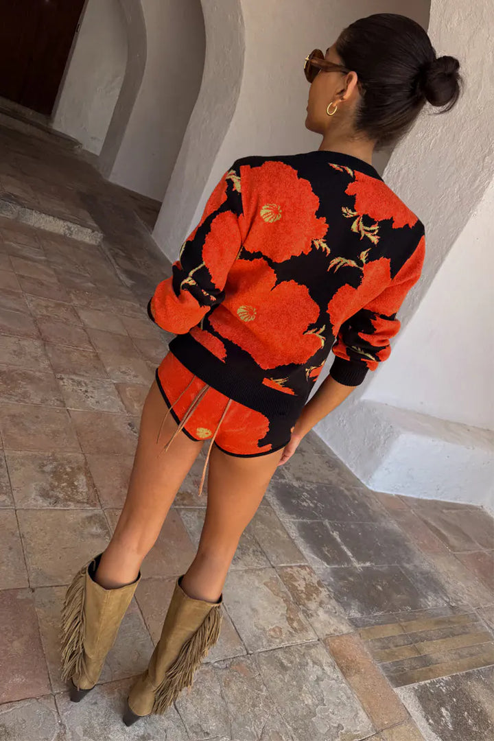 BLACK POPPY CARDIGAN - NEVER FULLY DRESSED
