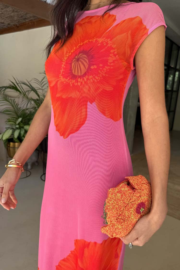 PINK POPPY SLEEVELESS MESH DRESS - NEVER FULLY DRESSED