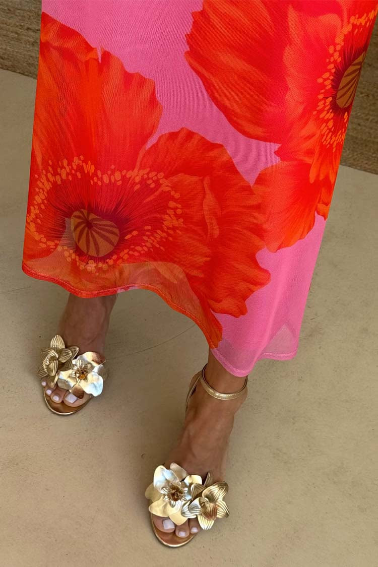 PINK POPPY SLEEVELESS MESH DRESS - NEVER FULLY DRESSED