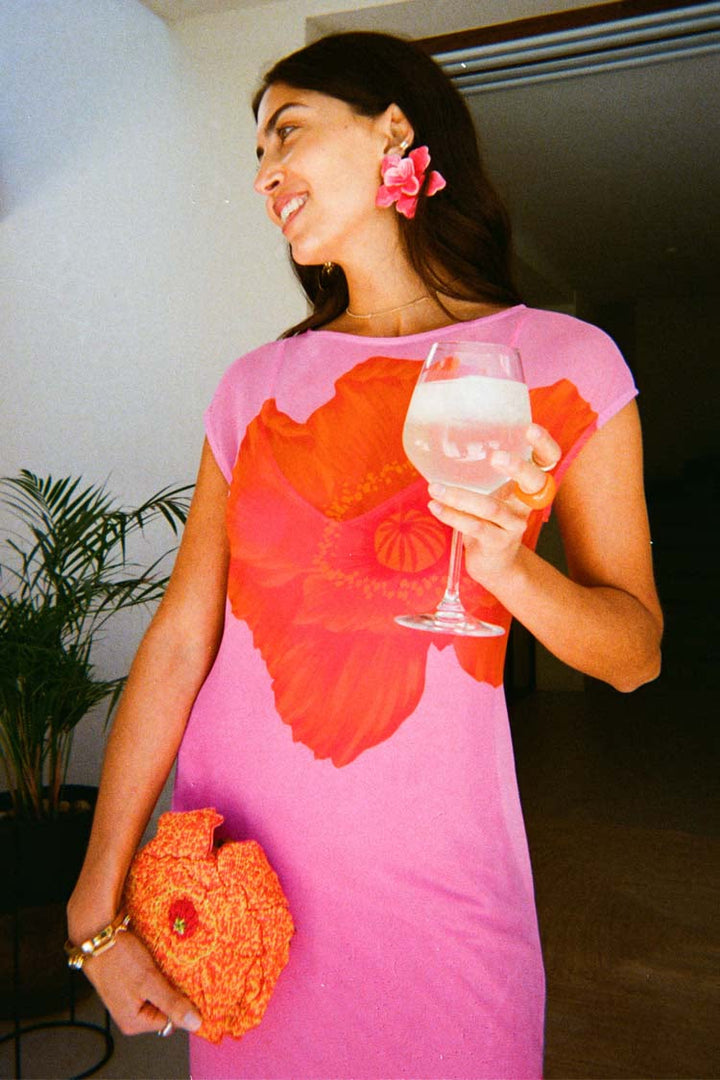 PINK POPPY SLEEVELESS MESH DRESS - NEVER FULLY DRESSED