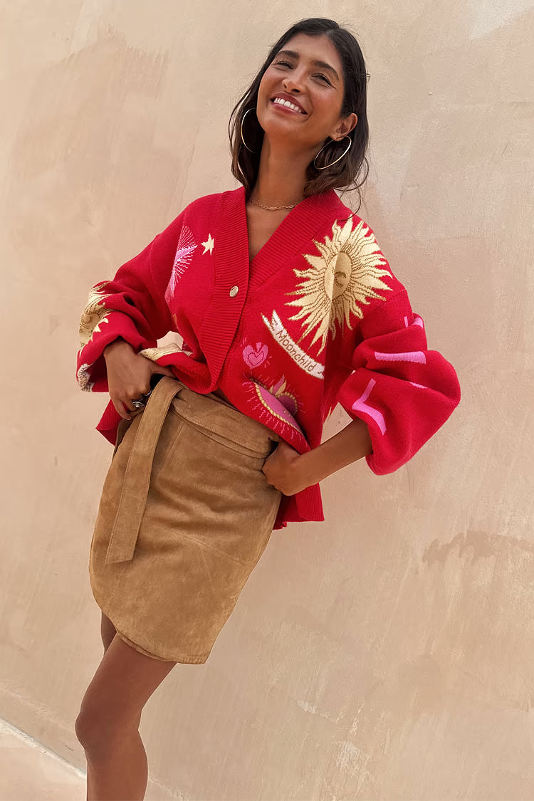 MYSTICAL CARDIGAN (RED) - NEVER FULLY DRESSED