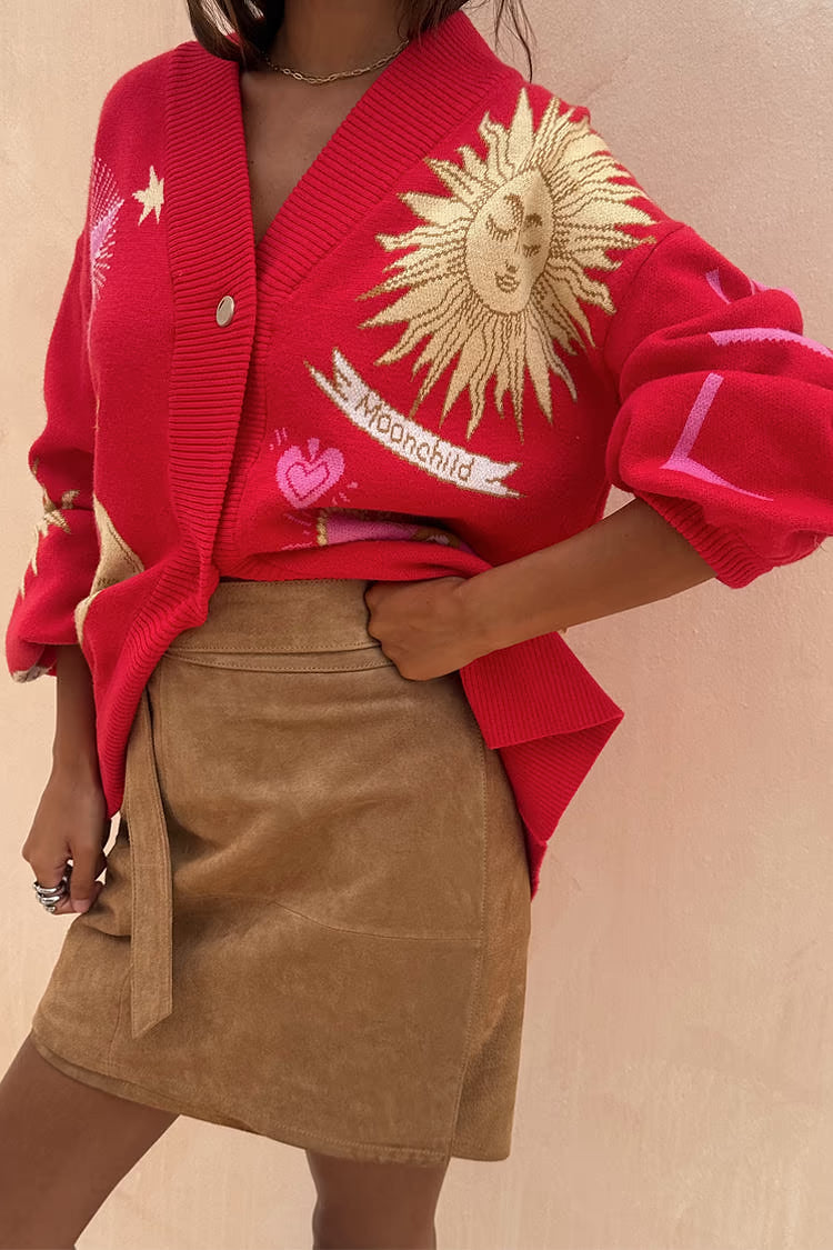 MYSTICAL CARDIGAN (RED) - NEVER FULLY DRESSED