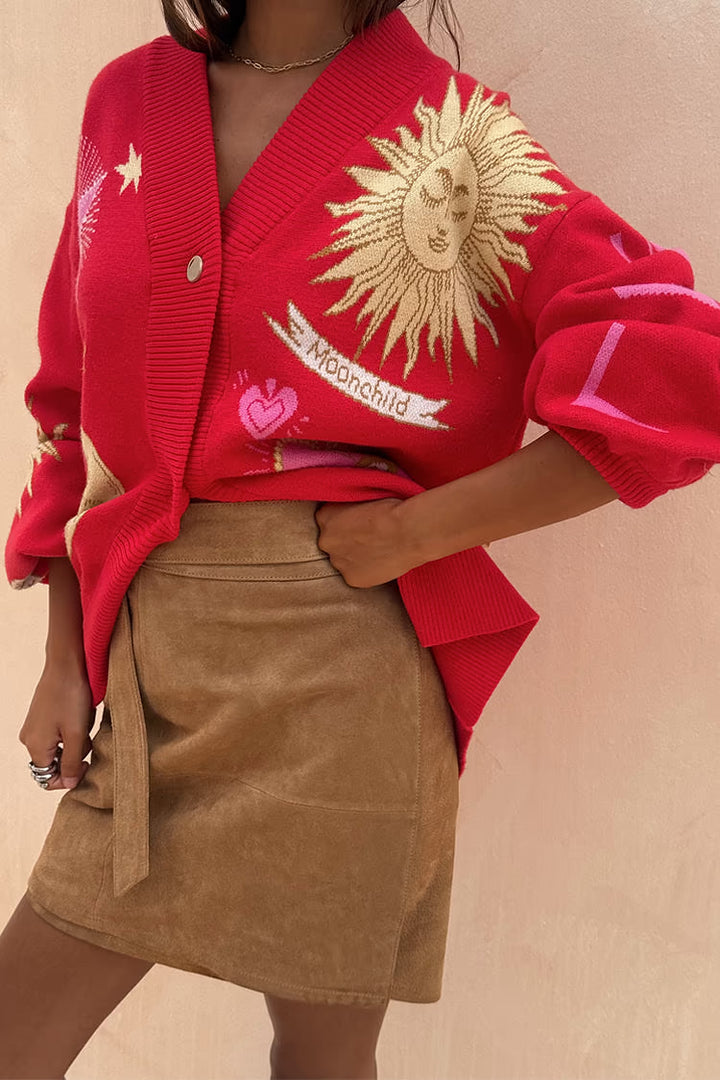 MYSTICAL CARDIGAN (RED) - NEVER FULLY DRESSED