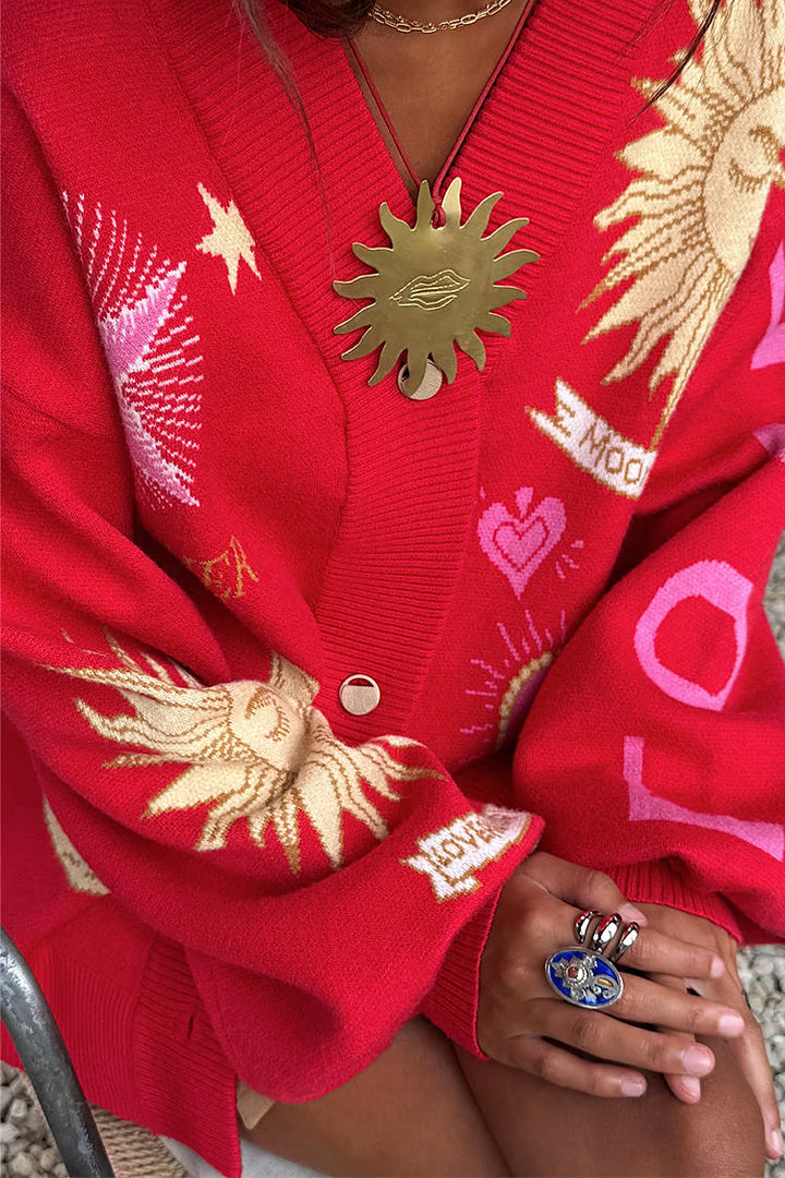 MYSTICAL CARDIGAN (RED) - NEVER FULLY DRESSED