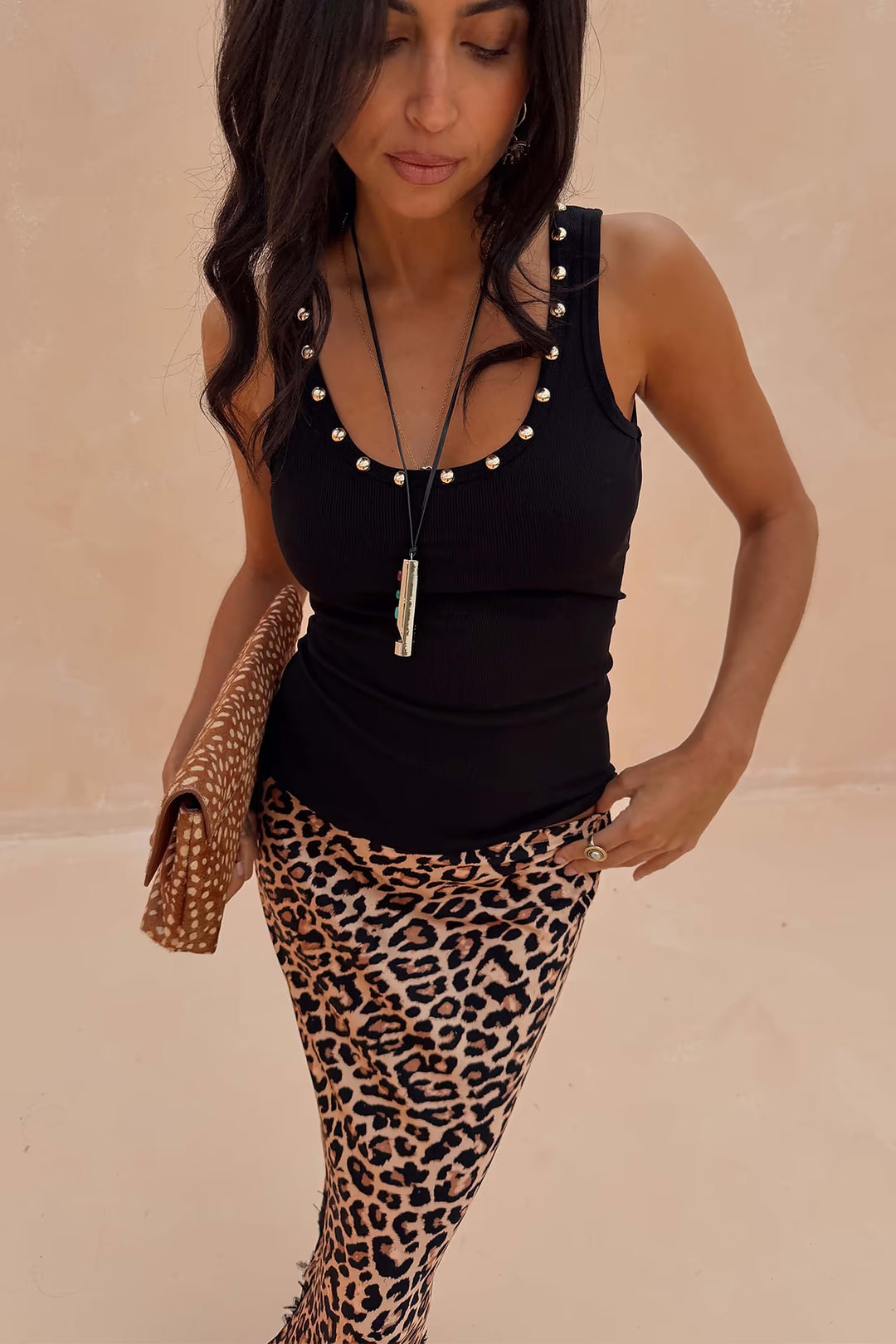 STUDDED RIB VEST (BLACK) - NEVER FULLY DRESSED