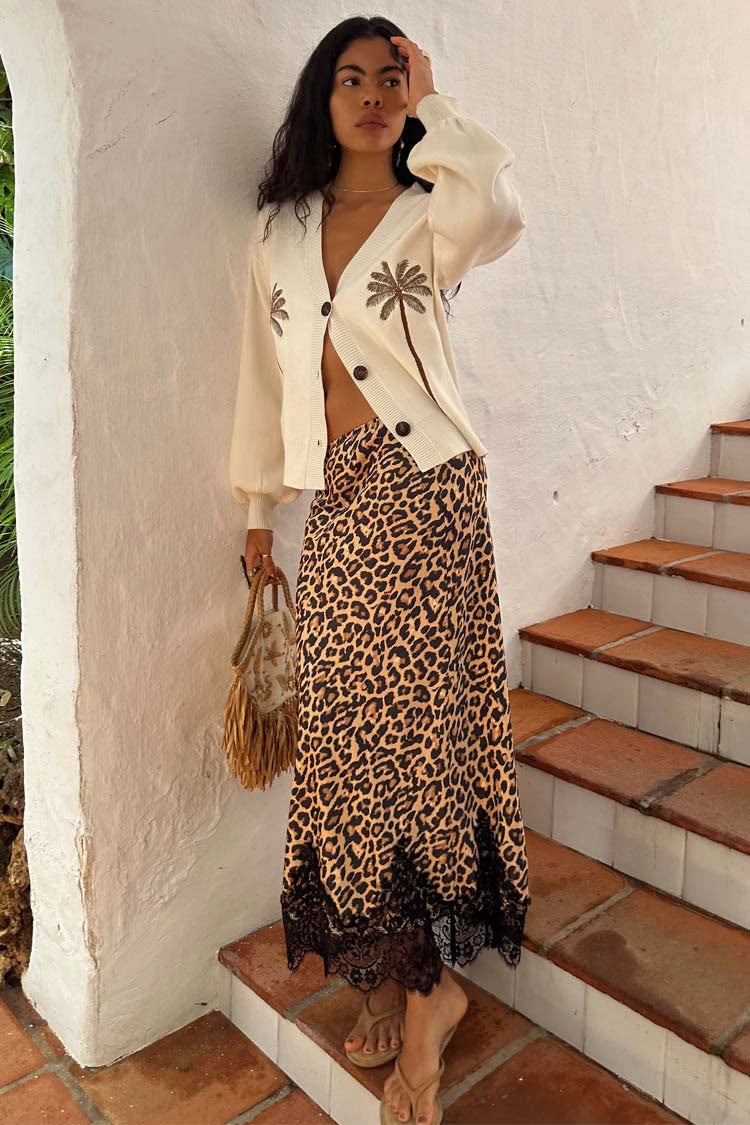LEOPARD LACE MAEVA MIDI SKIRT - NEVER FULLY DRESSED