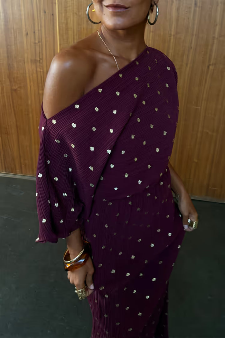 BURGUNDY TILLY DRESS - NEVER FULLY DRESSED