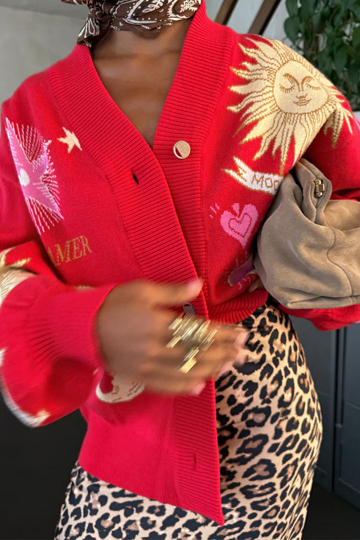 MYSTICAL CARDIGAN (RED) - NEVER FULLY DRESSED