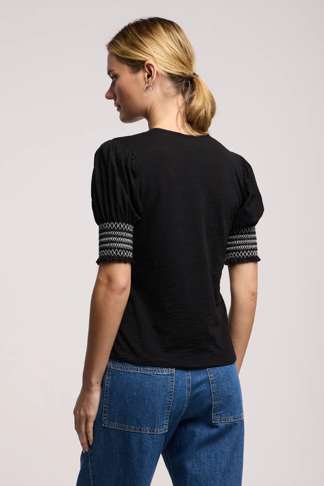 SUE COTTON SLUB TOP (BLACK) - VELVET