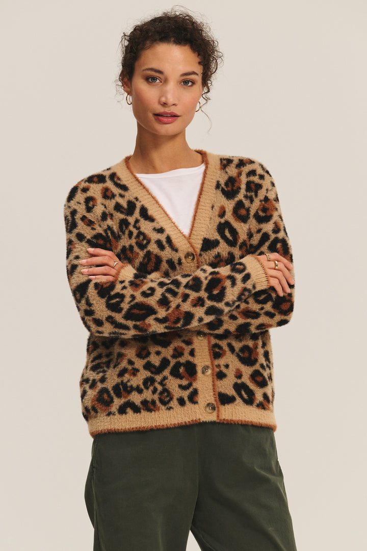 BETSY NOVELTY FEATHER JACQUARD SWEATER - VELVET