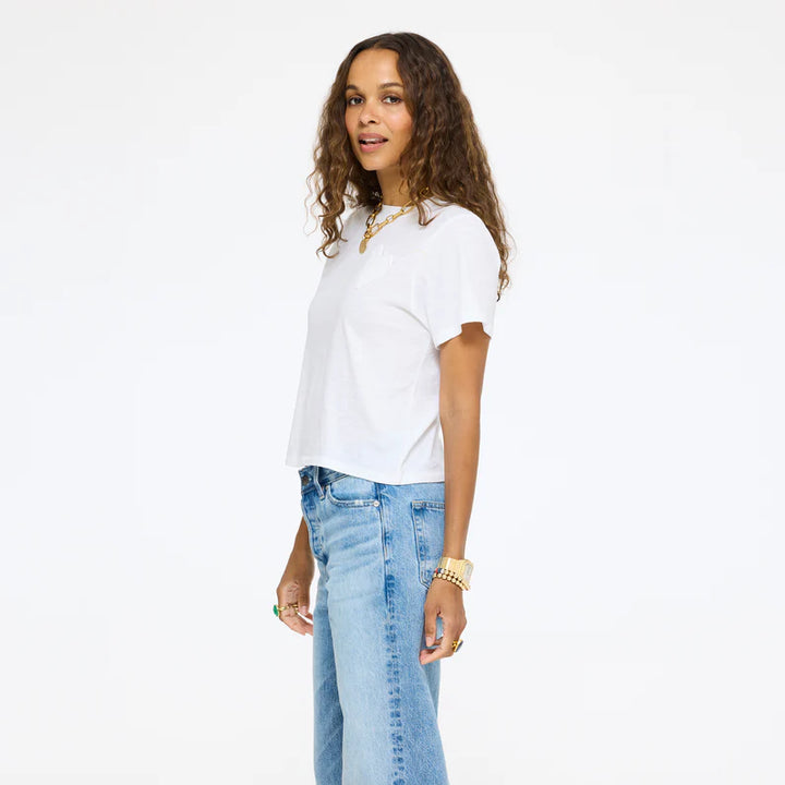 SLUB COTTON TEE (WHITE) - KERRI ROSENTHAL