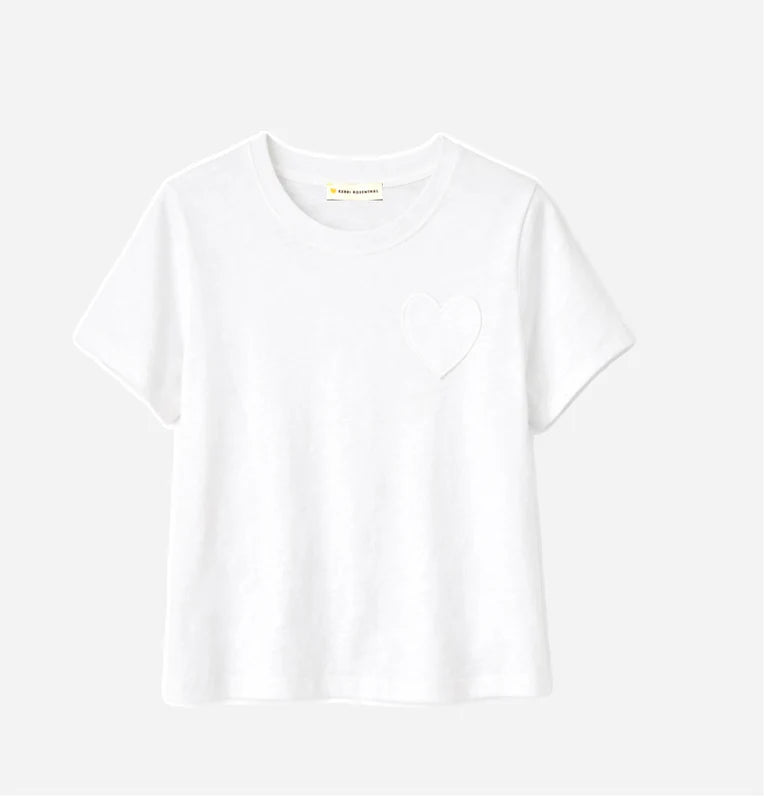 SLUB COTTON TEE (WHITE) - KERRI ROSENTHAL