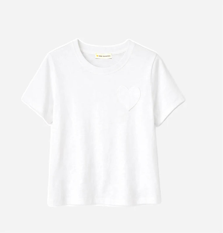 SLUB COTTON TEE (WHITE) - KERRI ROSENTHAL