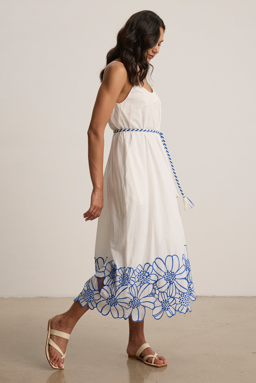 JULIETTE PLACED EMBROIDERY DRESS - VELVET