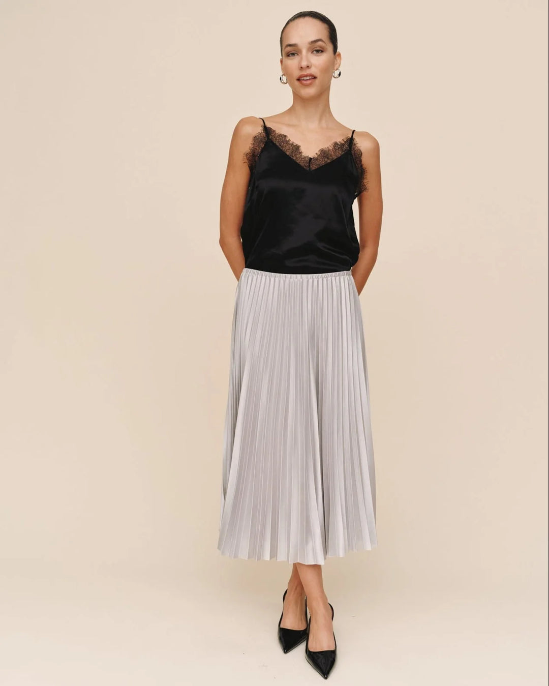 PLEATED SKIRT (SILVER SHIMMER) - BELLA DAHL