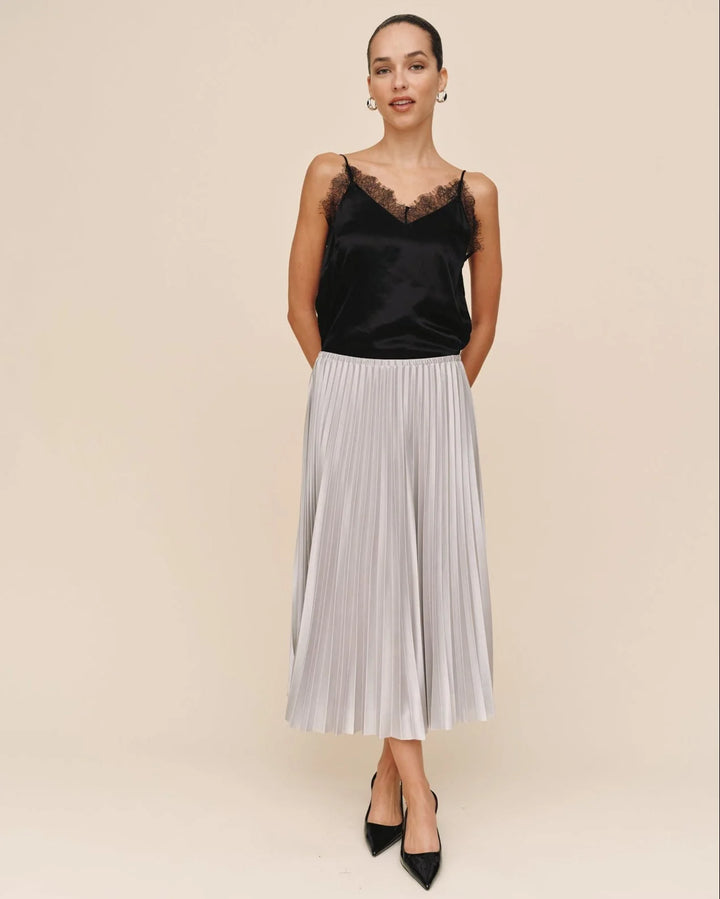 PLEATED SKIRT (SILVER SHIMMER) - BELLA DAHL