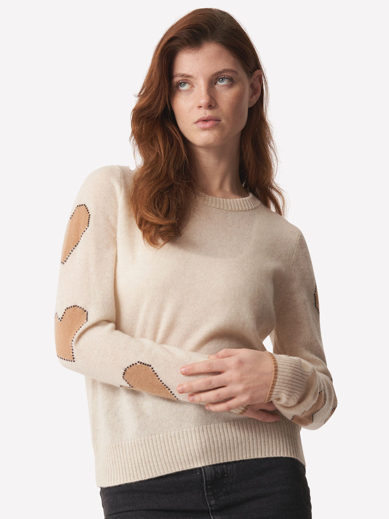 PIXEL HEART SLEEVE SWEATER - BRODIE
