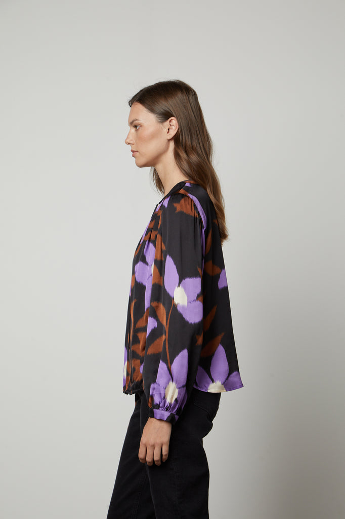 ISRA PRINTED SATIN BLOUSE - VELVET