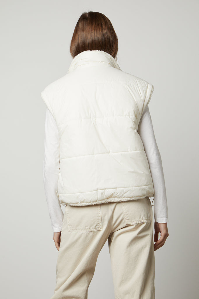 ALICIA PUFFER SHERPA VEST (ECRU) - VELVET