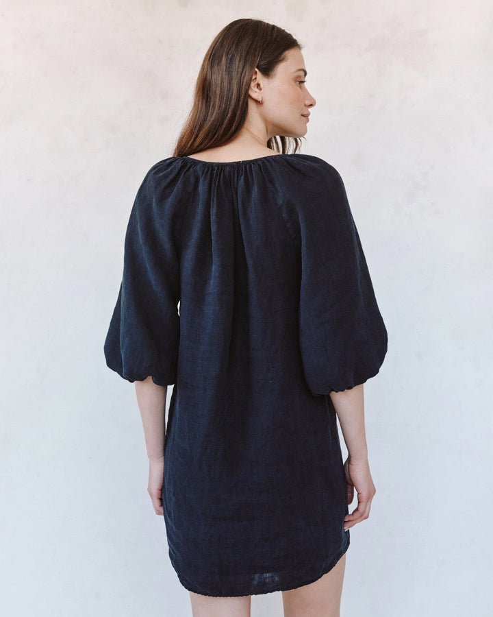 PULLOVER PUFF SLEEVE DRESS (BLACK) - BELLA DAHL
