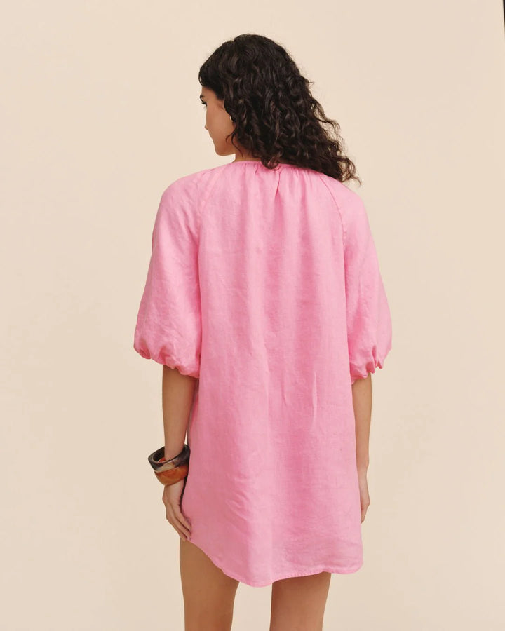 PULLOVER PUFF SLEEVE DRESS (ROSE BLUSH) - BELLA DAHL