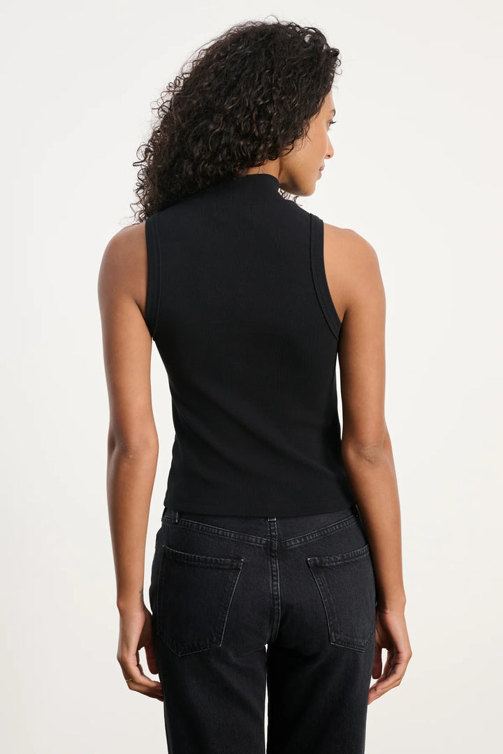 CEAN RIB MOCK NECK TANK - VELVET