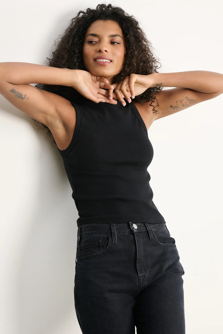 CEAN RIB MOCK NECK TANK - VELVET