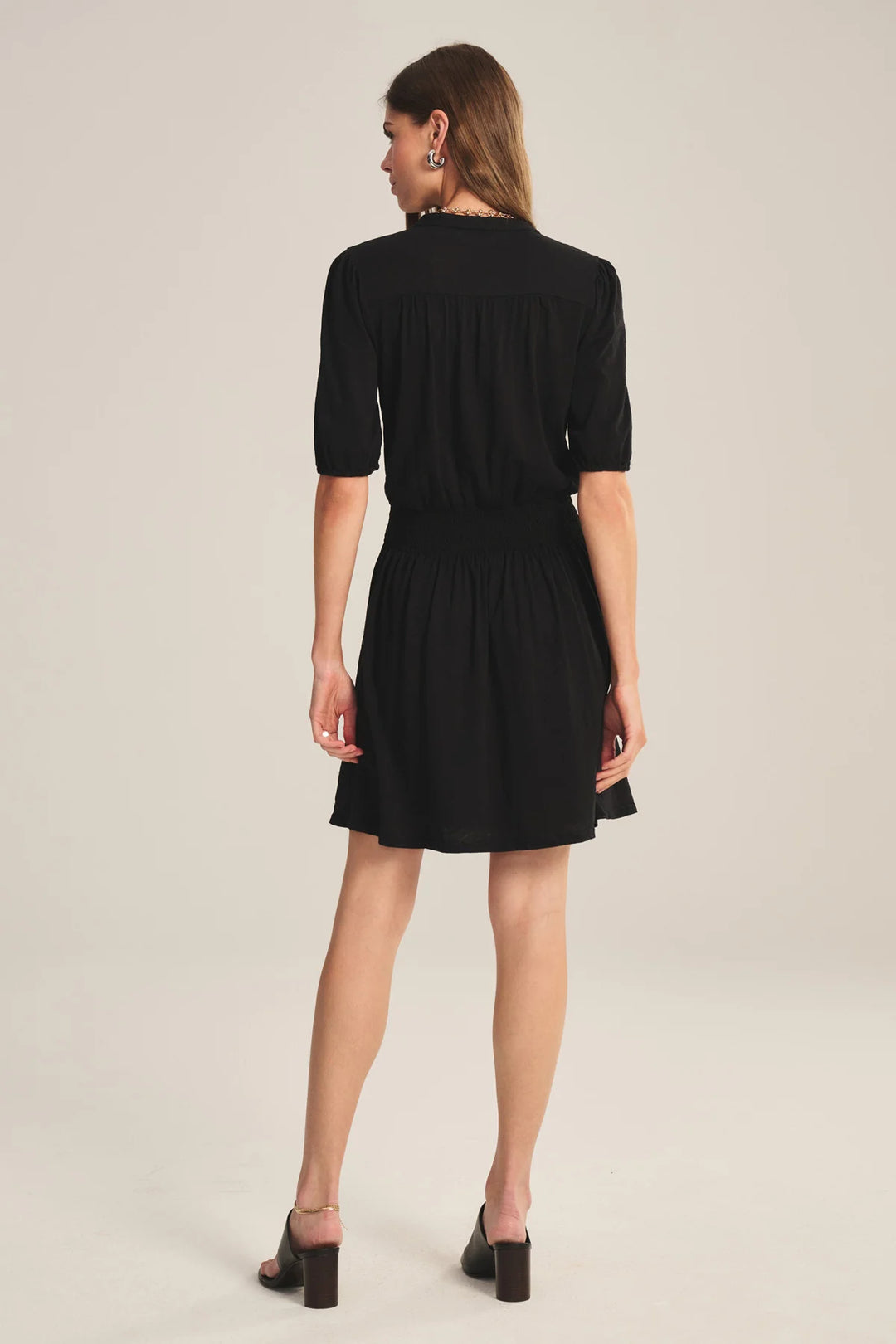 RIDLEY COTTON SLUB DRESS (BLACK) - VELVET