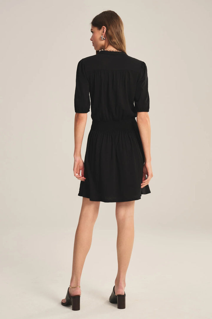 RIDLEY COTTON SLUB DRESS (BLACK) - VELVET