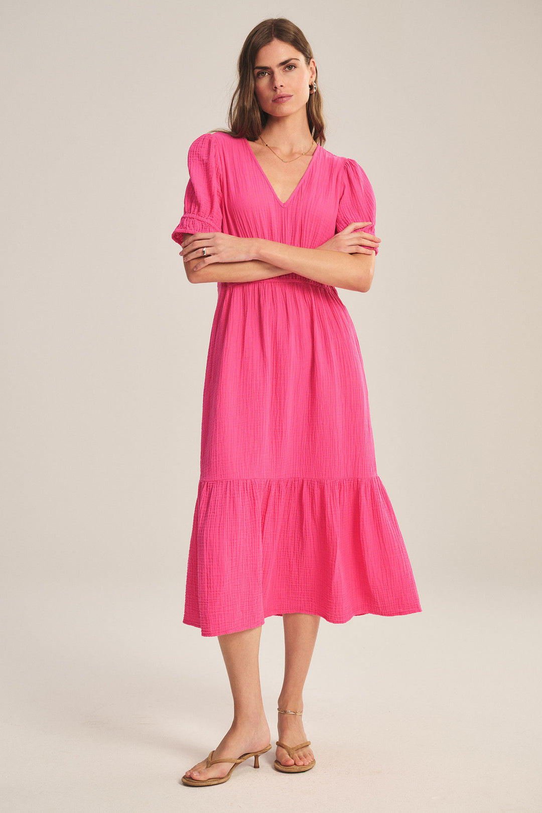 RIVELLE COTTON GAUZE DRESS (RASPBERRY) - VELVET