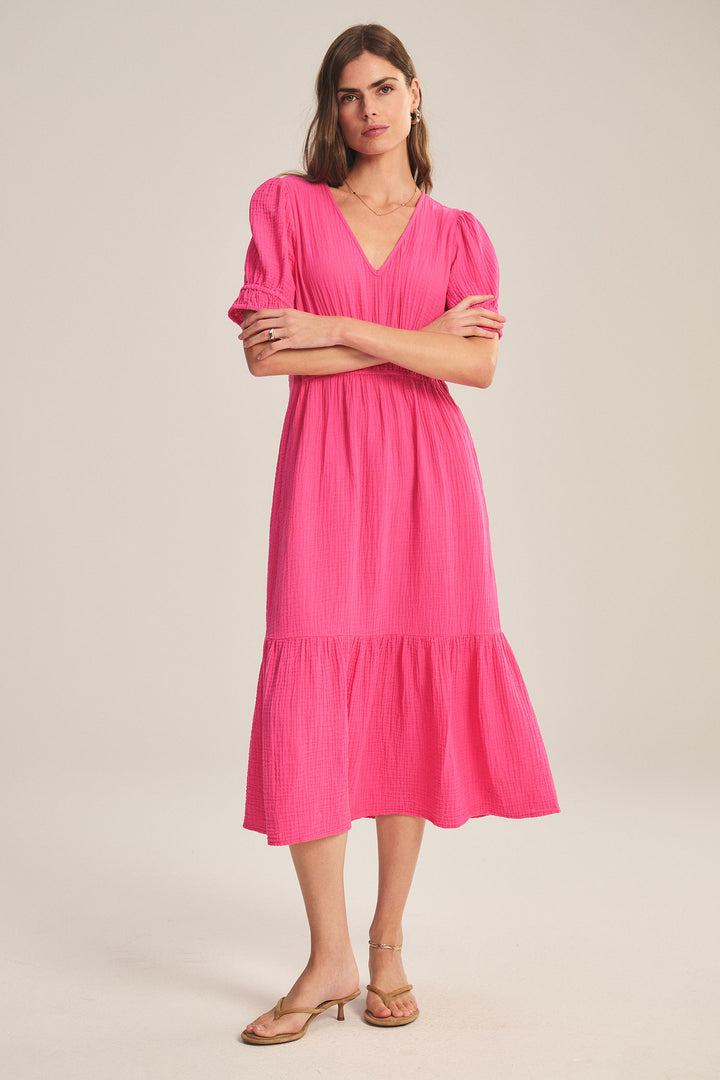 RIVELLE COTTON GAUZE DRESS (RASPBERRY) - VELVET