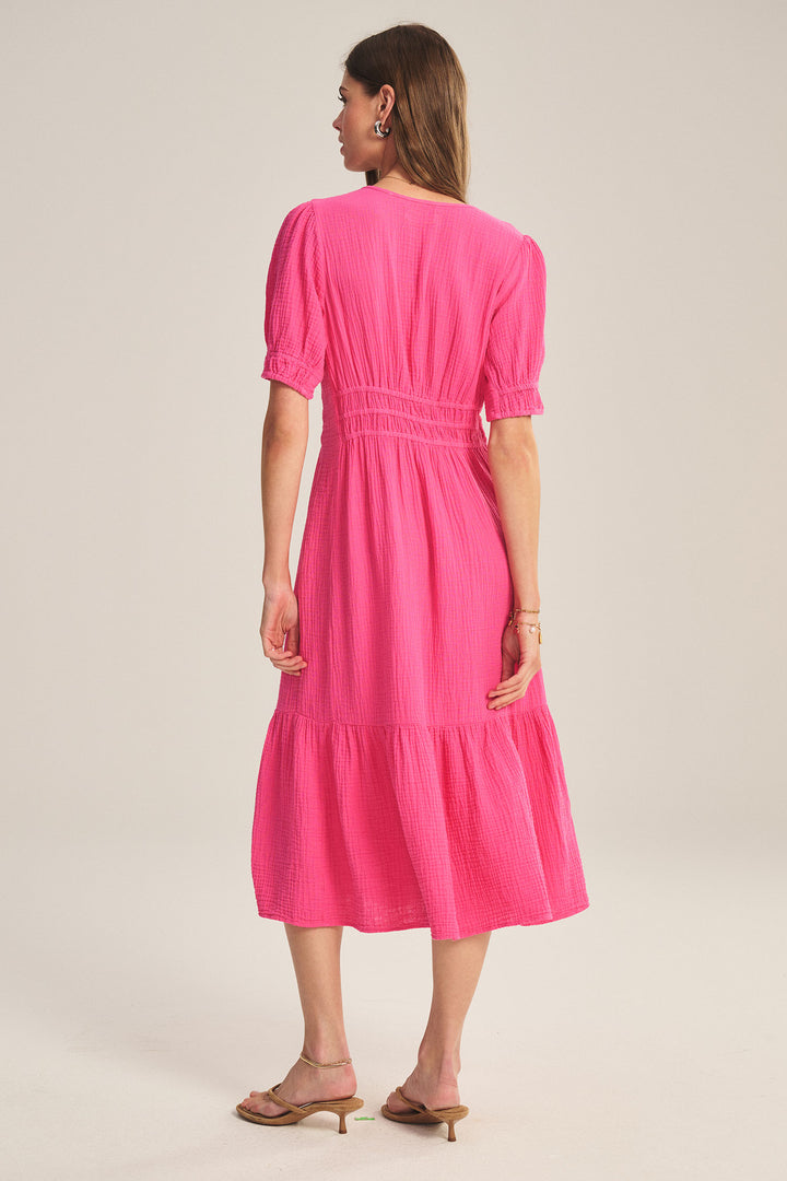 RIVELLE COTTON GAUZE DRESS (RASPBERRY) - VELVET