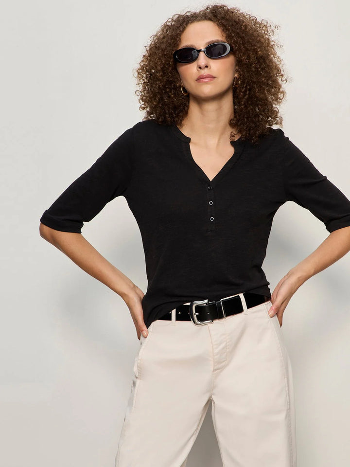 ROLLED SLEEVE TEE (BLACK) - SANCTUARY