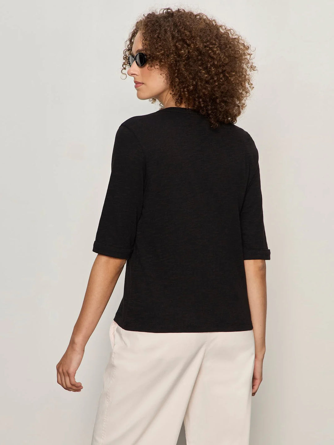 ROLLED SLEEVE TEE (BLACK) - SANCTUARY