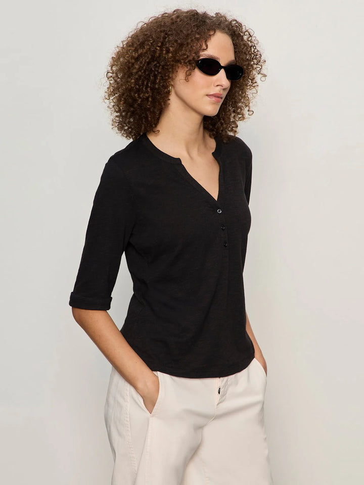 ROLLED SLEEVE TEE (BLACK) - SANCTUARY