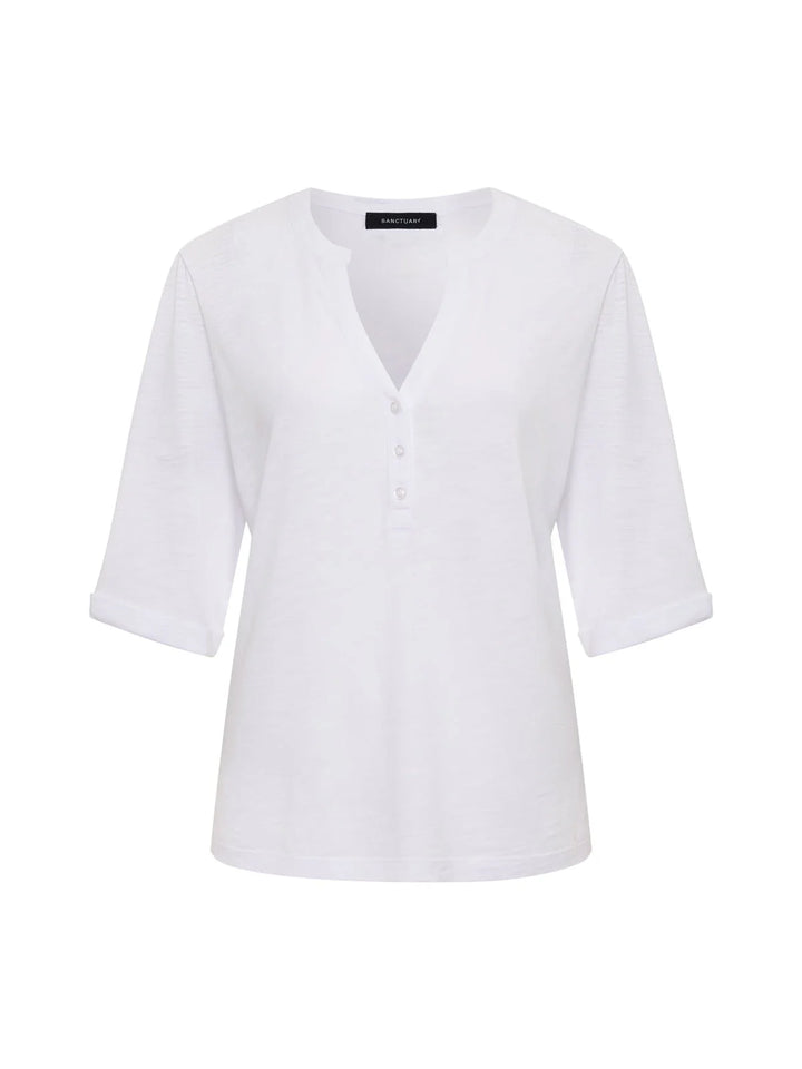 ROLLED SLEEVE TEE (WHITE) - SANCTUARY
