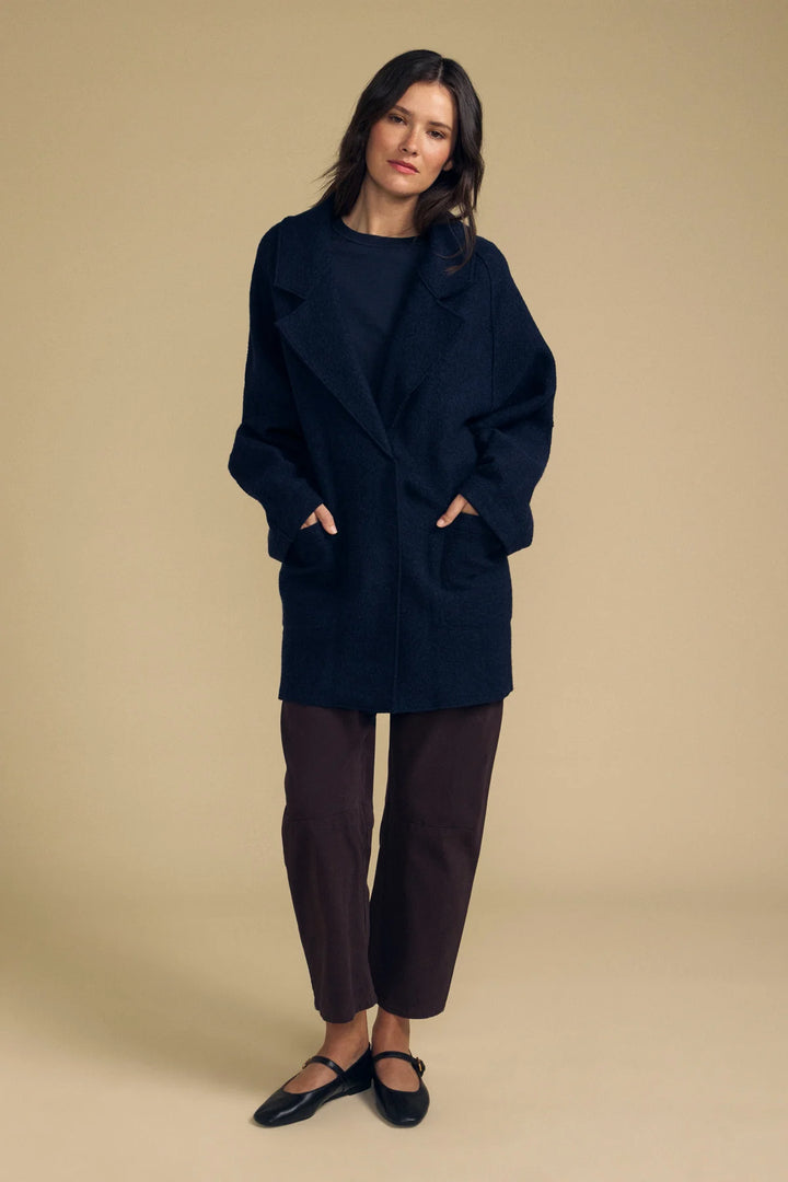ABBY WOOL BLAZER (NAVY) - VELVET