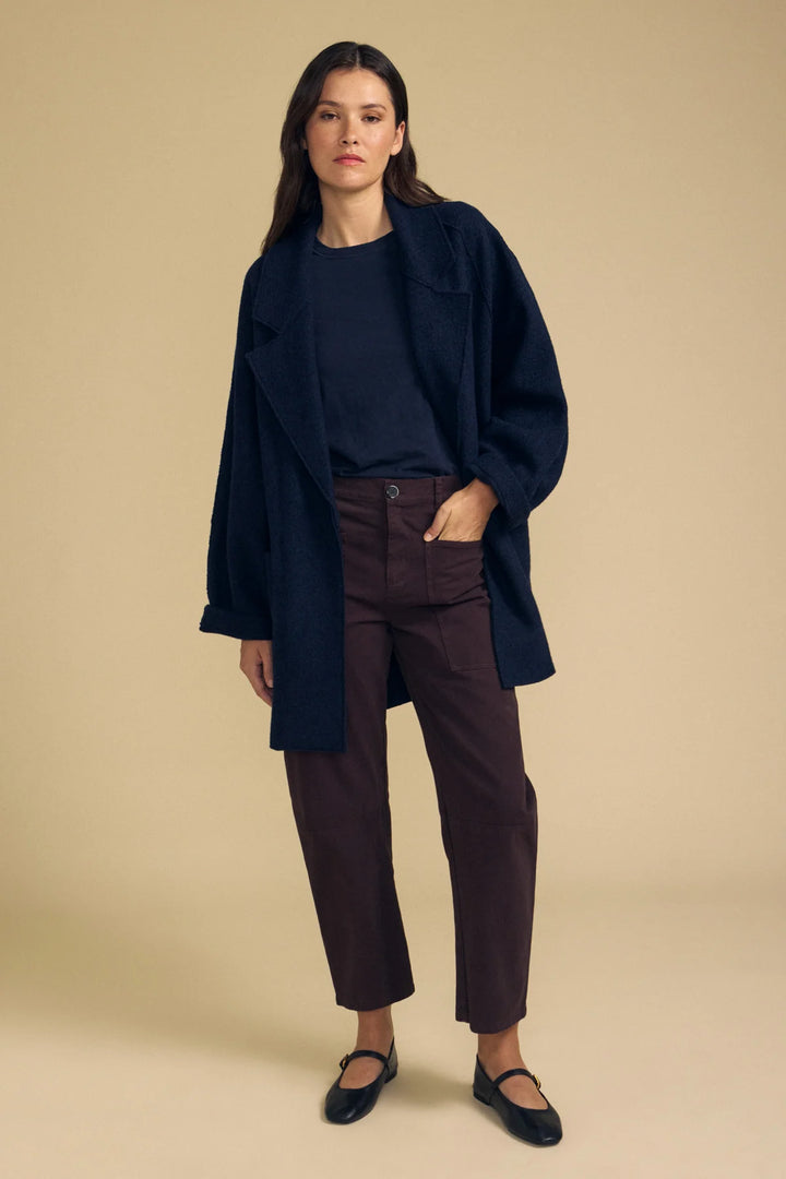 ABBY WOOL BLAZER (NAVY) - VELVET