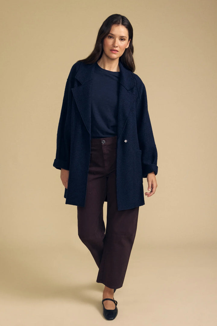 ABBY WOOL BLAZER (NAVY) - VELVET