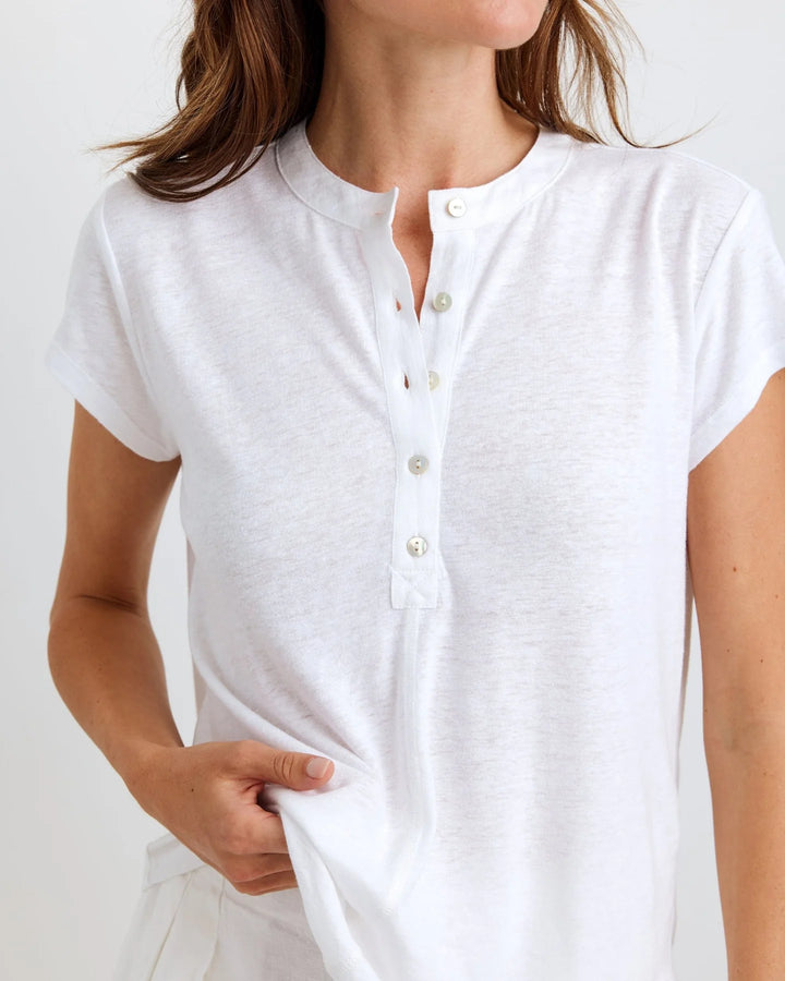 SHORT SLEEVE PLACKET PULLOVER - BELLA DAHL