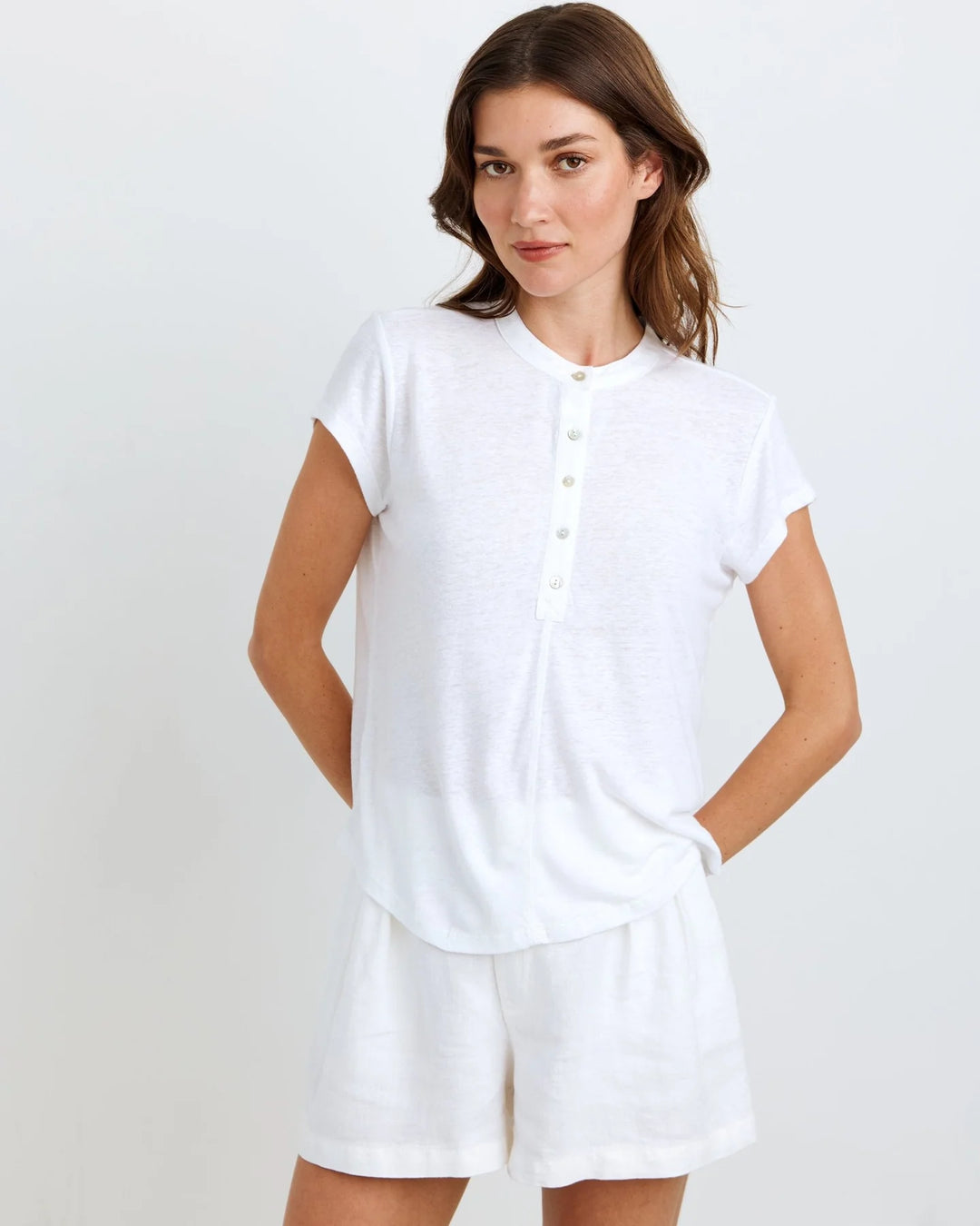 SHORT SLEEVE PLACKET PULLOVER - BELLA DAHL