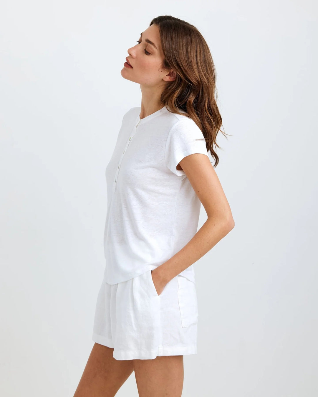 SHORT SLEEVE PLACKET PULLOVER - BELLA DAHL